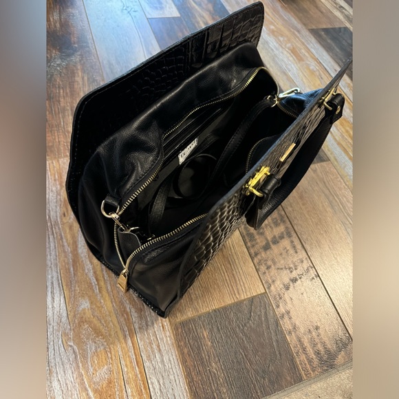 Handbag Purse Black Patent Croco embossed by Roberto Uggari of Italy - Picture 4 of 12